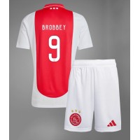 Camiseta Ajax Brian Brobbey #9 Primera Equipación Replica 2024-25 para niños mangas cortas (+ Pantalones cortos)